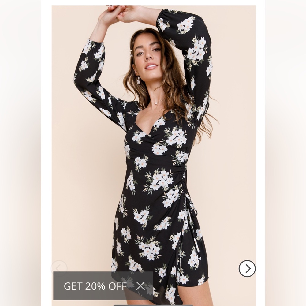 Jolina Floral Side Ruched Mini Dress